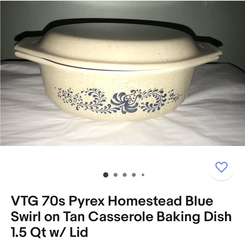 Vintage 1.5 liter casserole dish with lid
